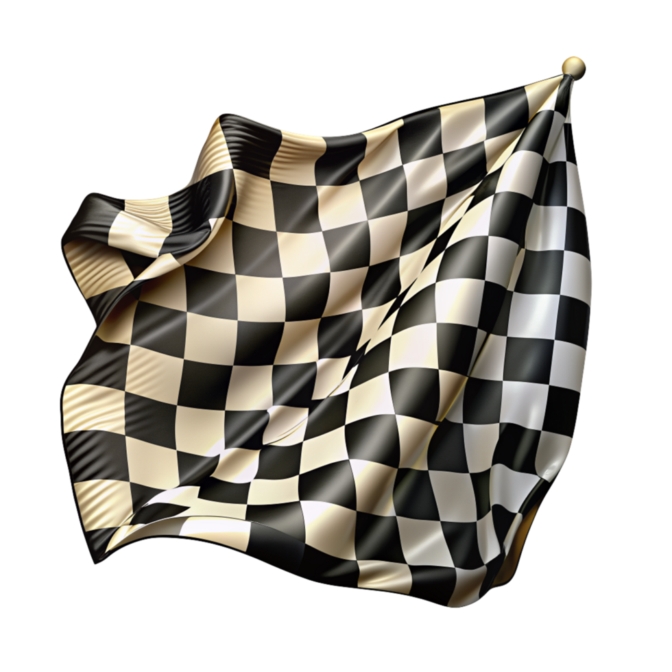 Realistic Black and White Checkered Flag Image png