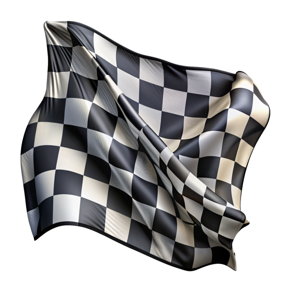 Realistic Black and White Checkered Flag Item png