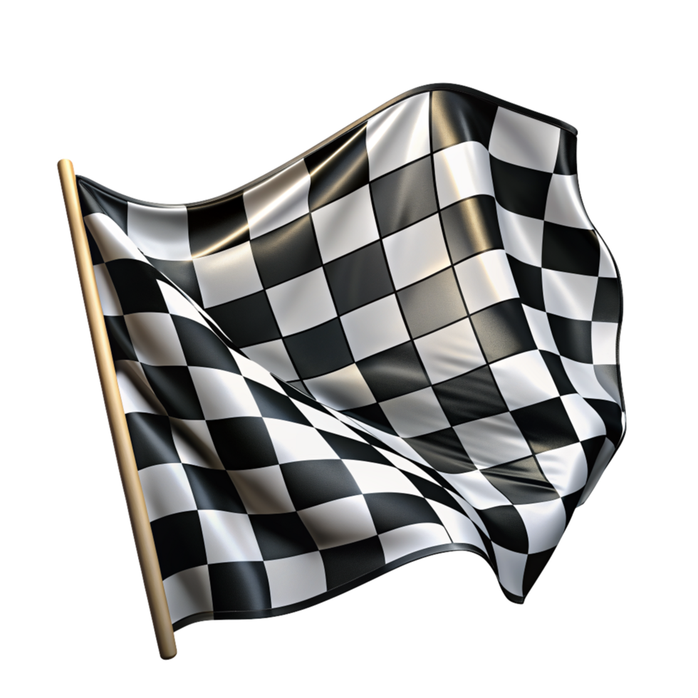 Realistic Black and White Checkered Flag Illustration png