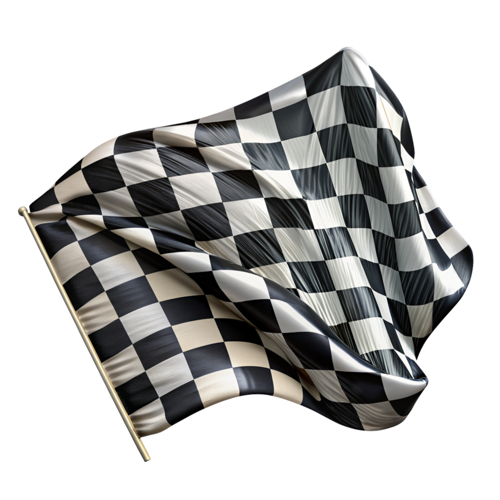 Realistic Black and White Checkered Flag Object png