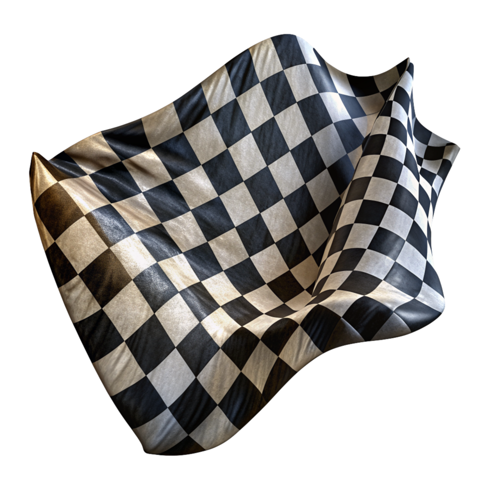 Realistic Black and White Checkered Flag Design png