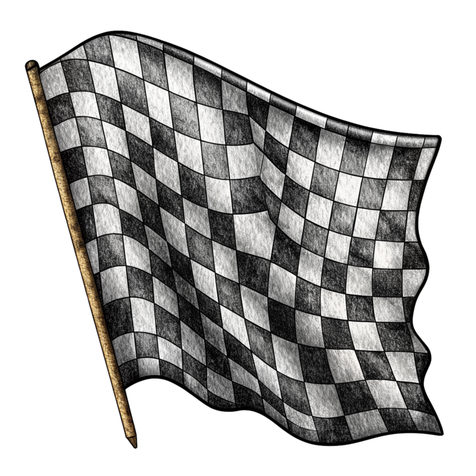 Graphic of Black and White Checkered Flag png