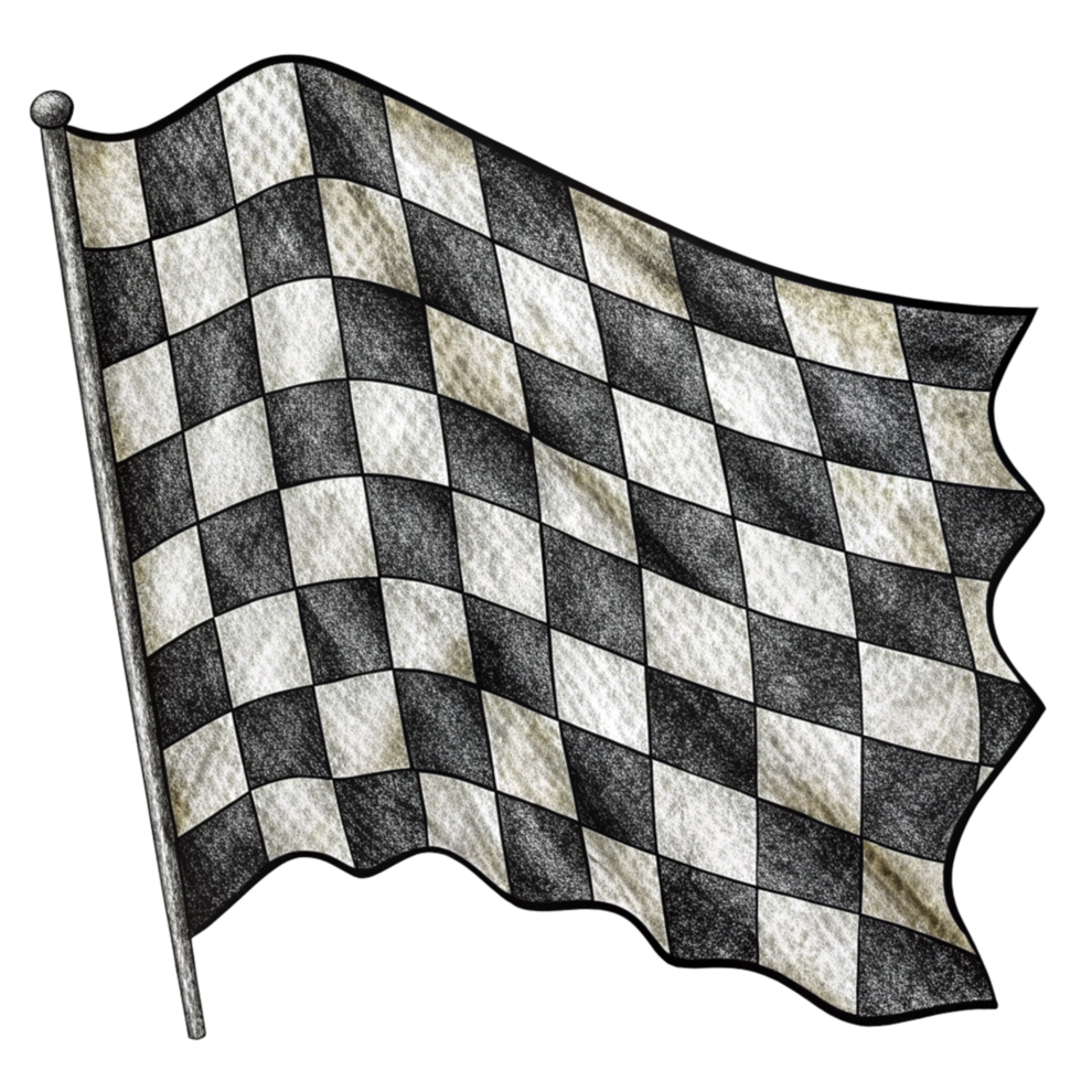 Item Illustration of Black and White Checkered Flag png