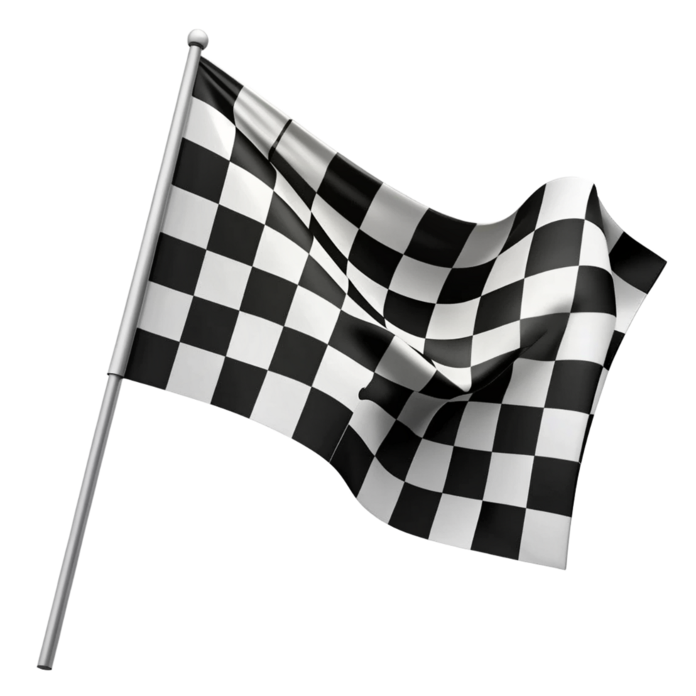 Black and White Checkered Flag Element png