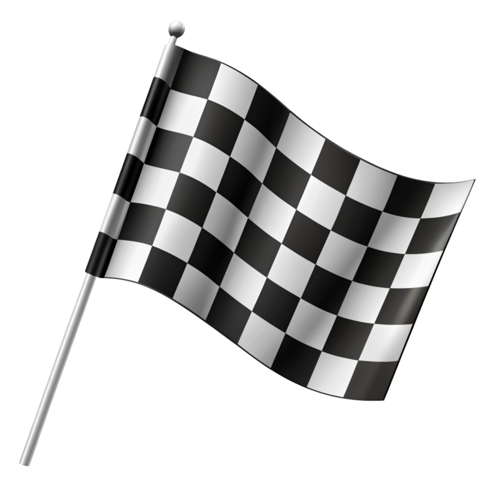 Black and White Checkered Flag Render png