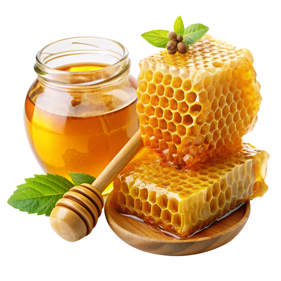 Honey and Honeycomb Realistic Graphic png