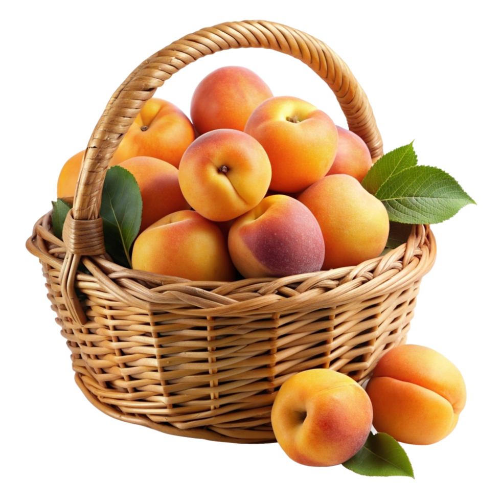 Realistic Apricots in A Wicker Basket Item png