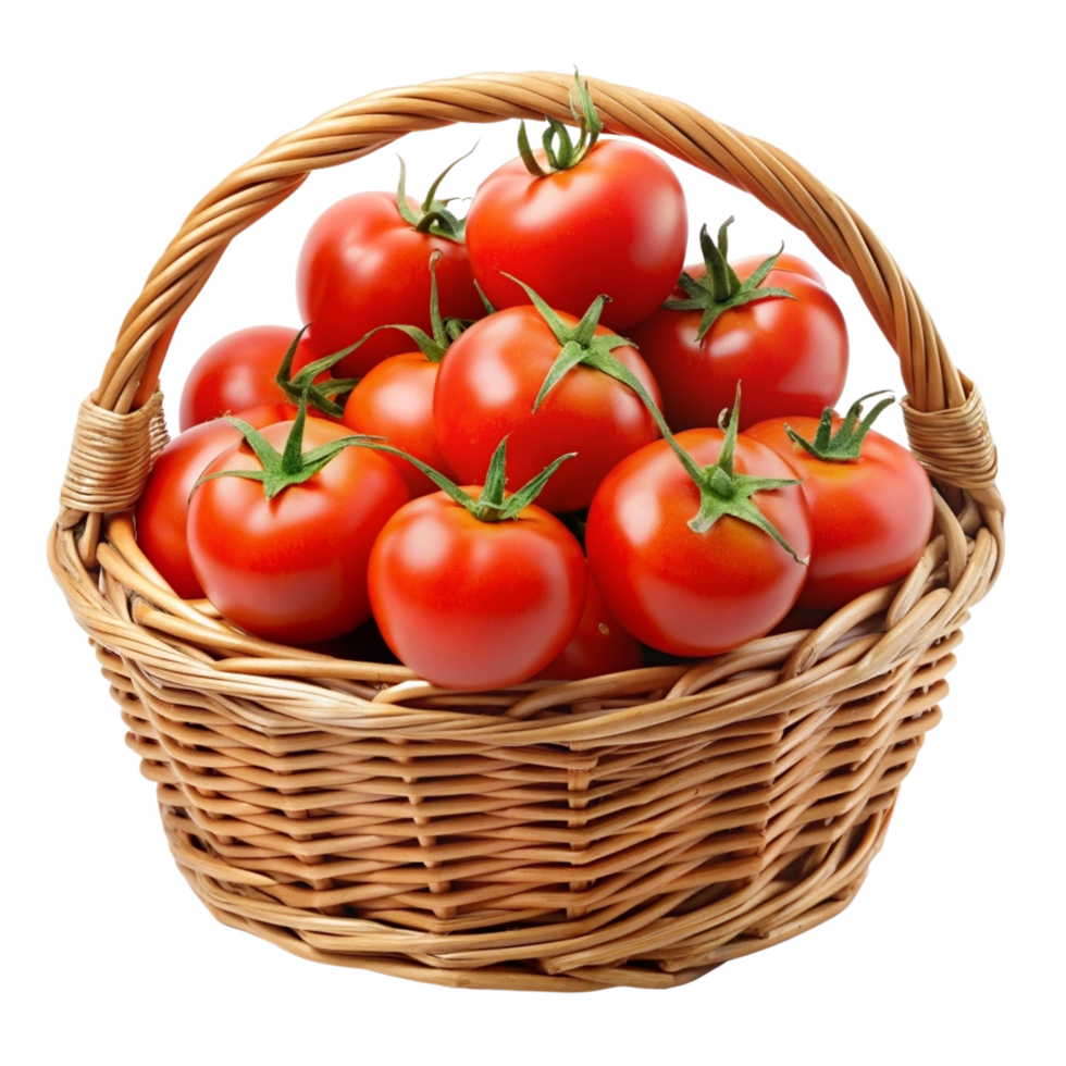 Tomatoes Vegetable in A Wicker Basket Clip png