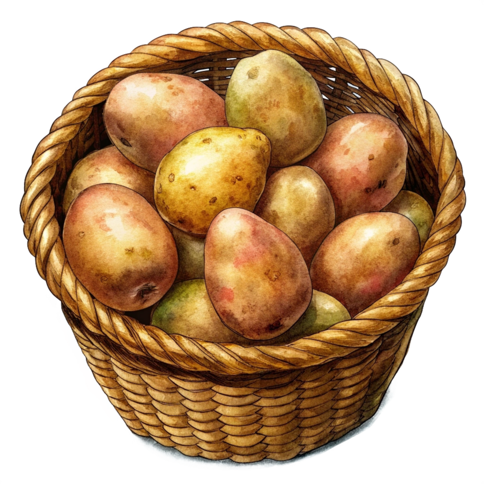 Potatoes in A Wicker Basket Item png