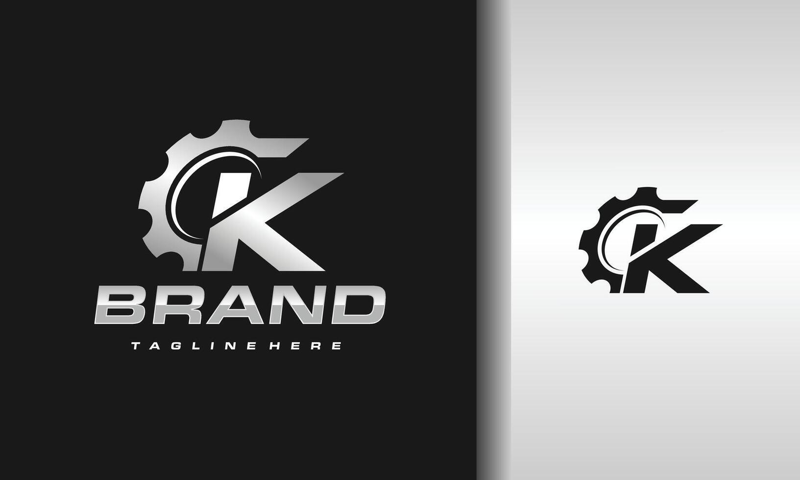 letter K gear logo vector