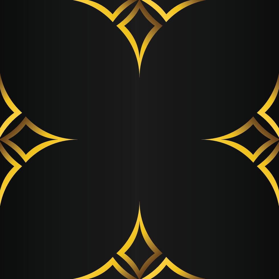 black background with abstract golden floral shape vector
