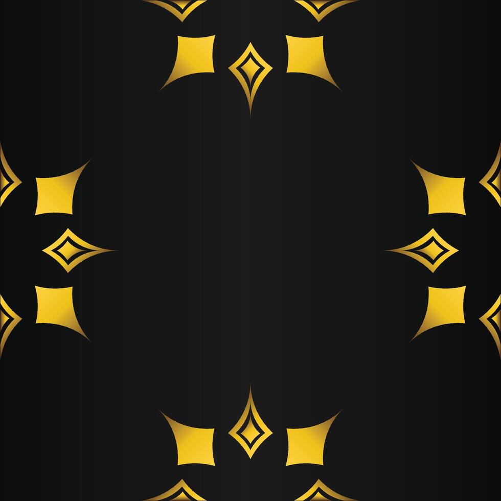 black background with abstract golden floral shape vector