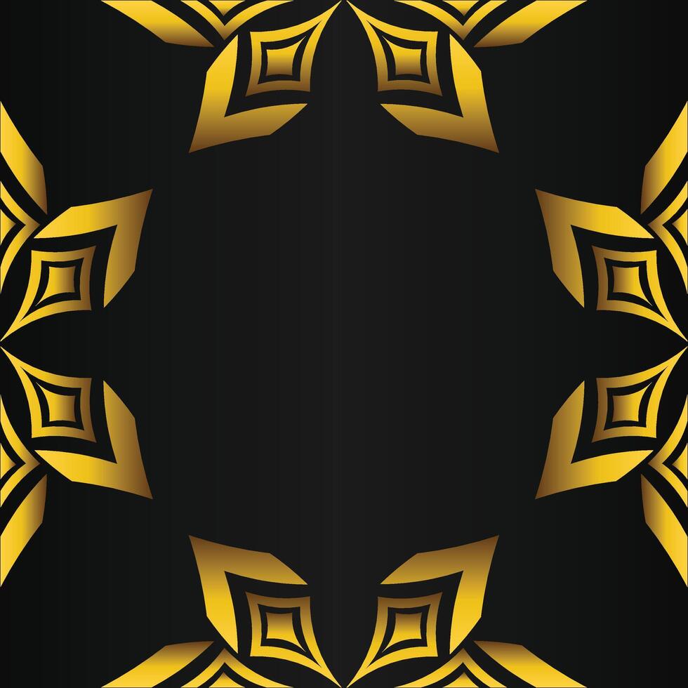 black background with abstract golden floral shape vector