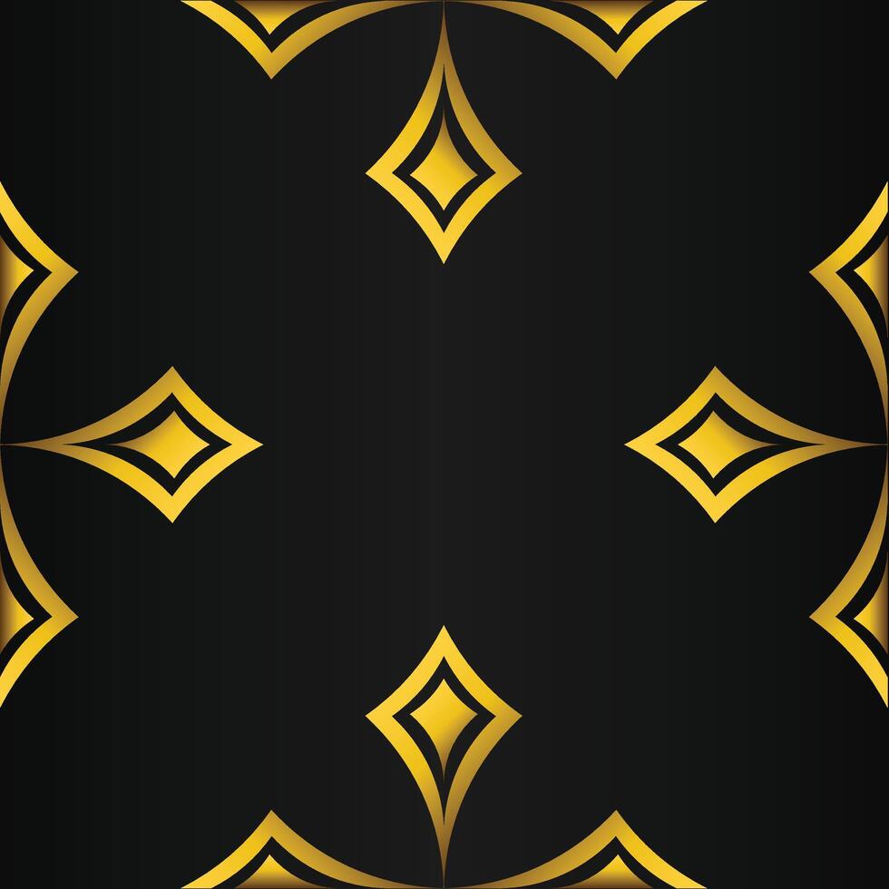 black background with abstract golden floral shape vector