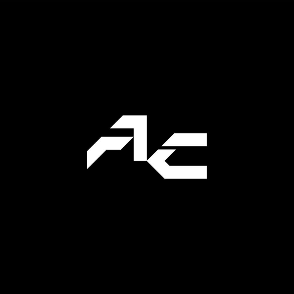 modern monogram initial bold futuristic concept AC techno style letter vector