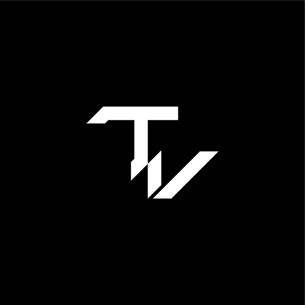 bold futuristic concept TV modern monogram initial letter techno style vector