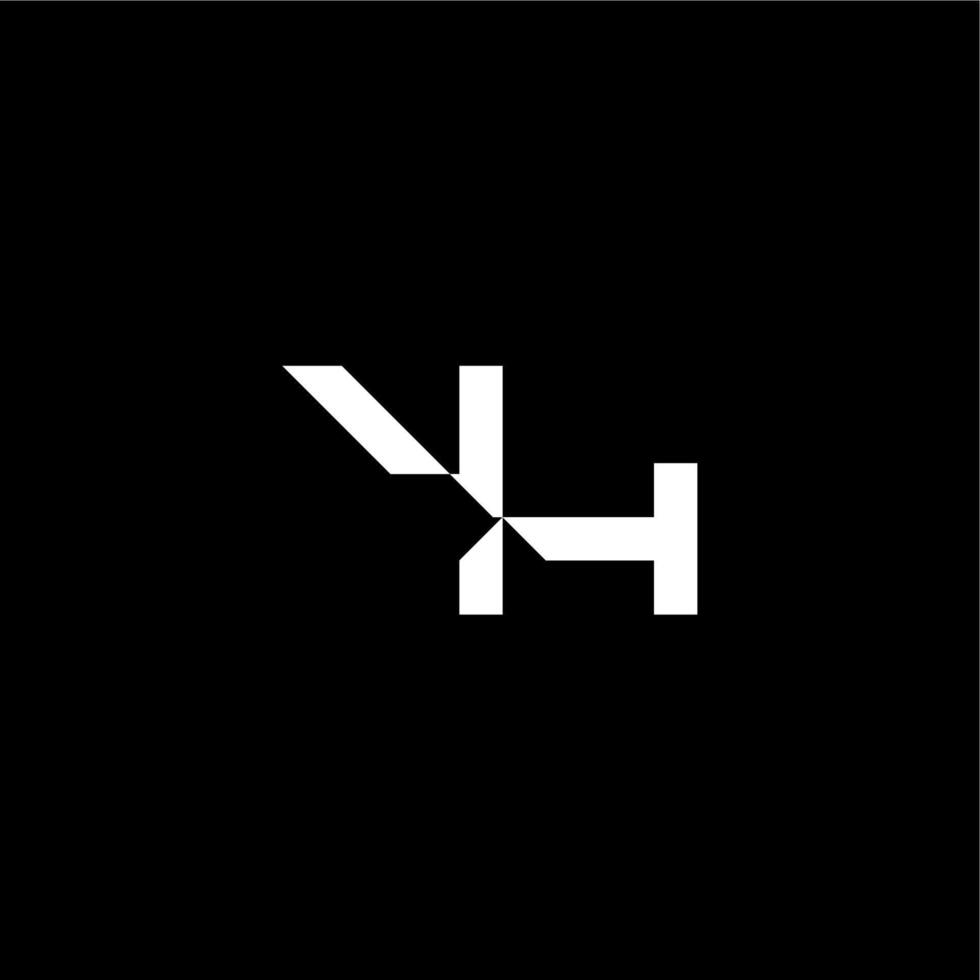 bold futuristic concept VH modern monogram initial letter techno style vector