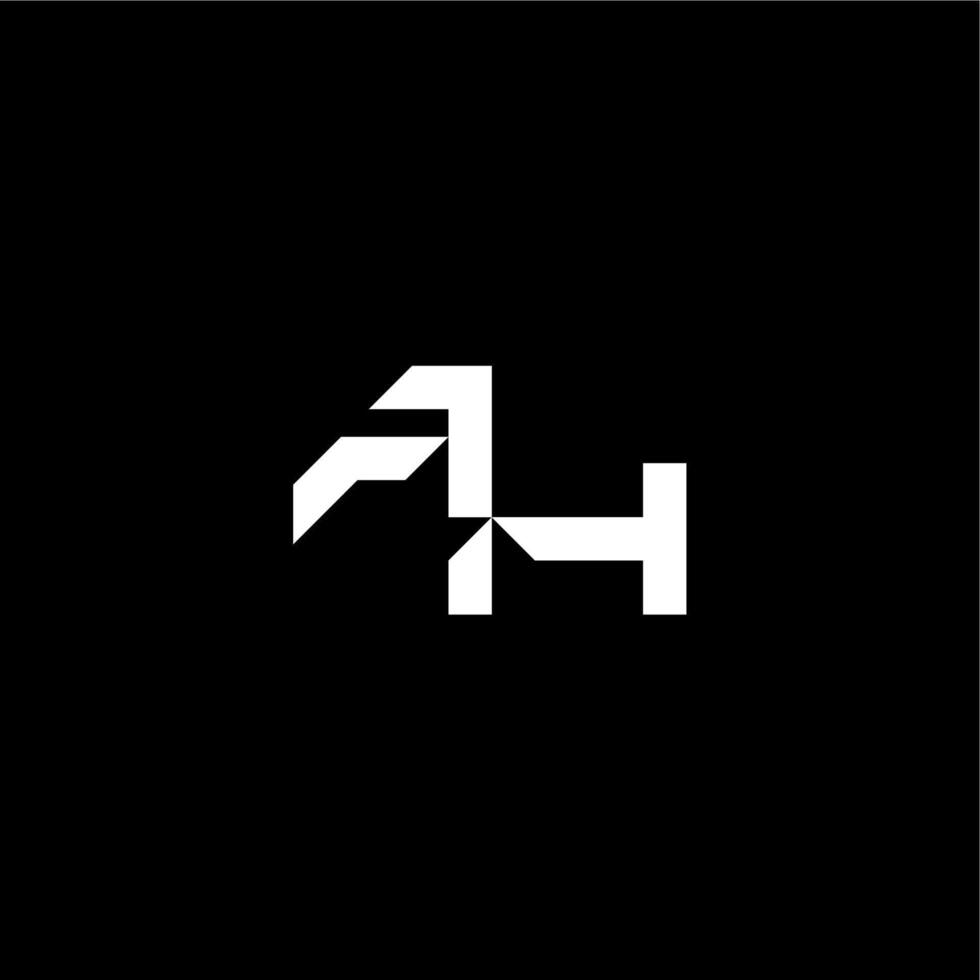 modern monogram initial bold futuristic concept AH techno style letter vector