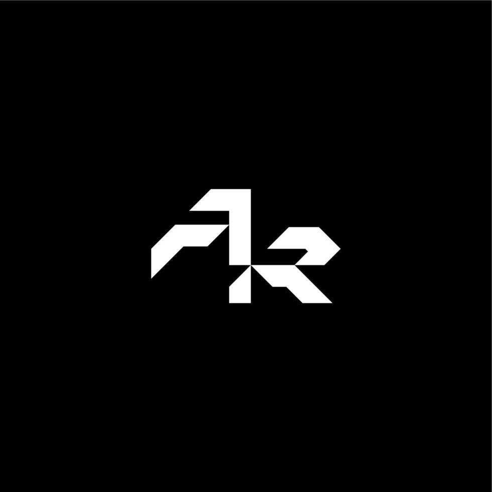 modern monogram initial bold futuristic concept AR techno style letter vector