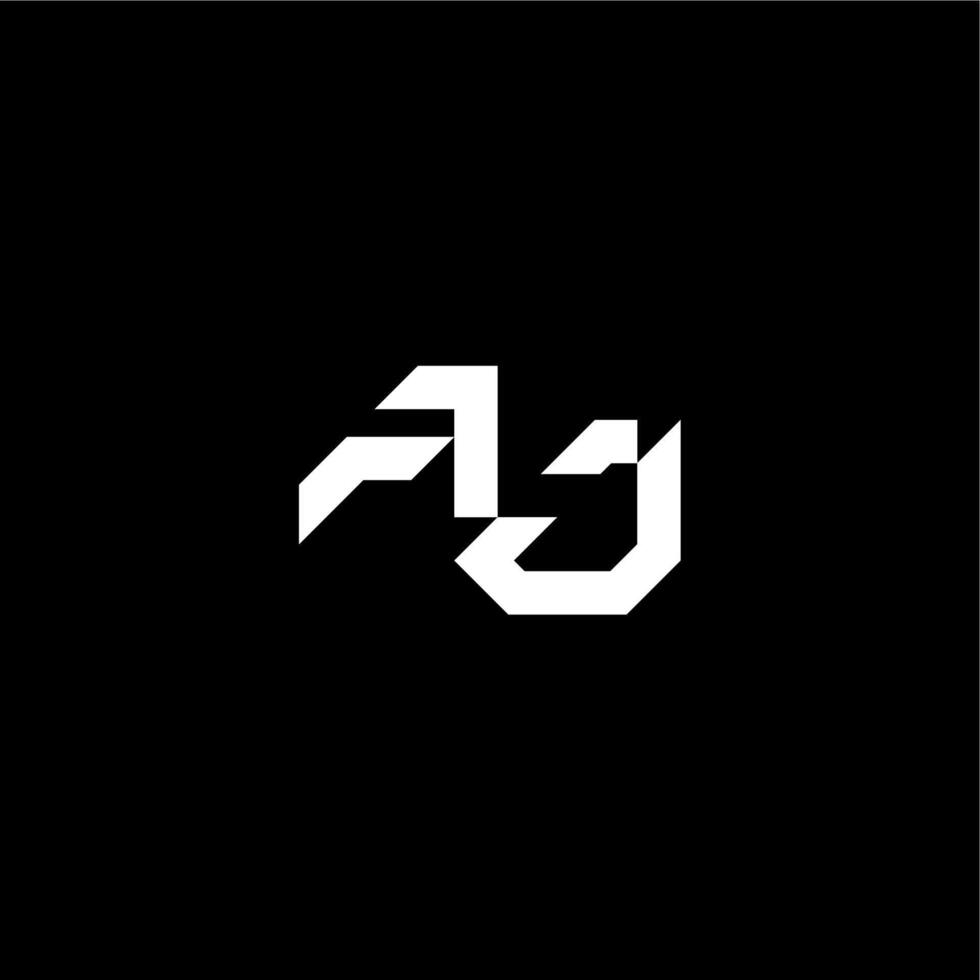 modern monogram initial bold futuristic concept AJ techno style letter vector