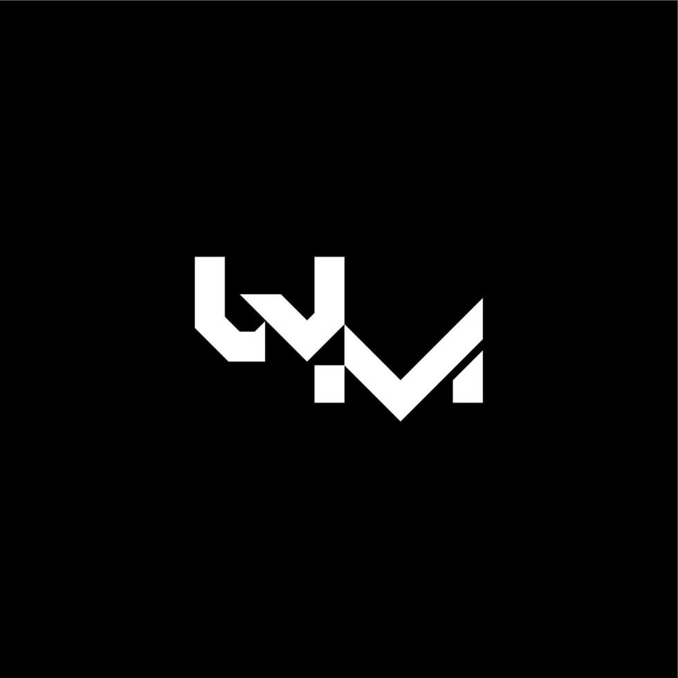 bold futuristic concept WM modern monogram initial letter techno style vector