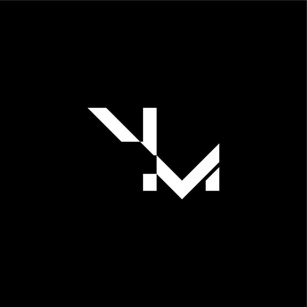 bold futuristic concept VM modern monogram initial letter techno style vector
