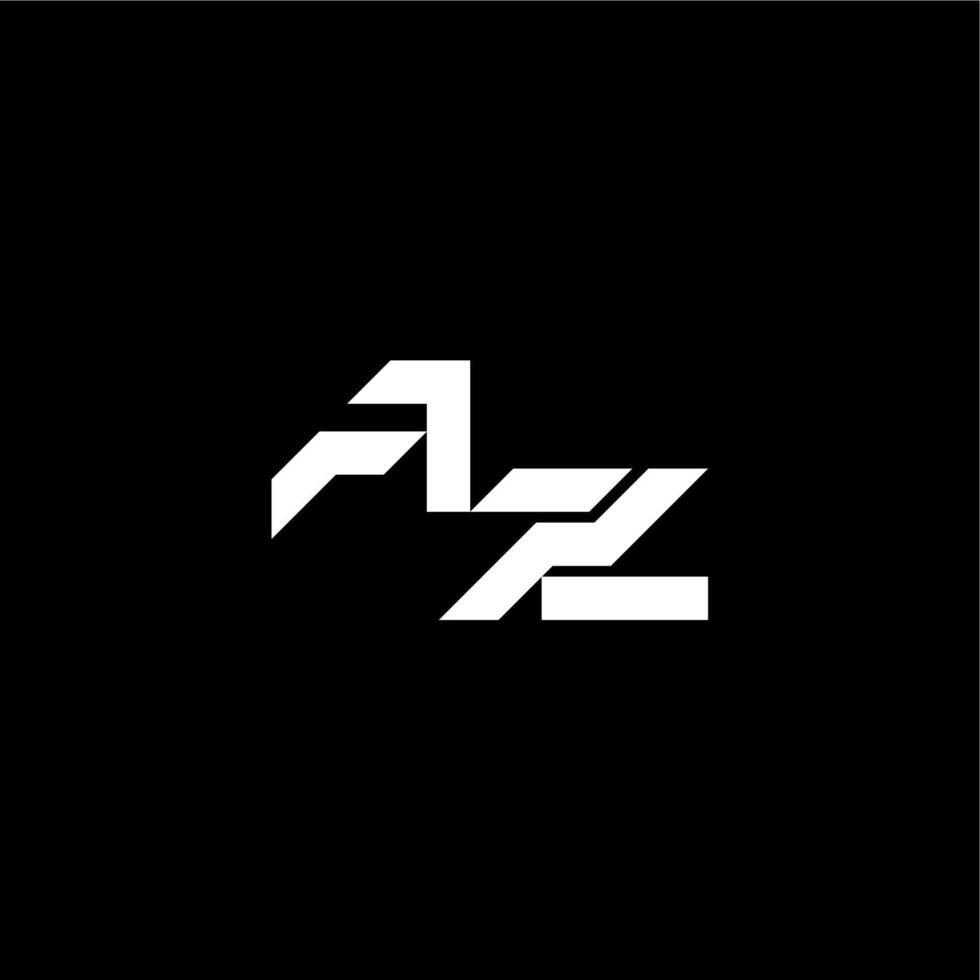 modern monogram initial bold futuristic concept AZ techno style letter vector