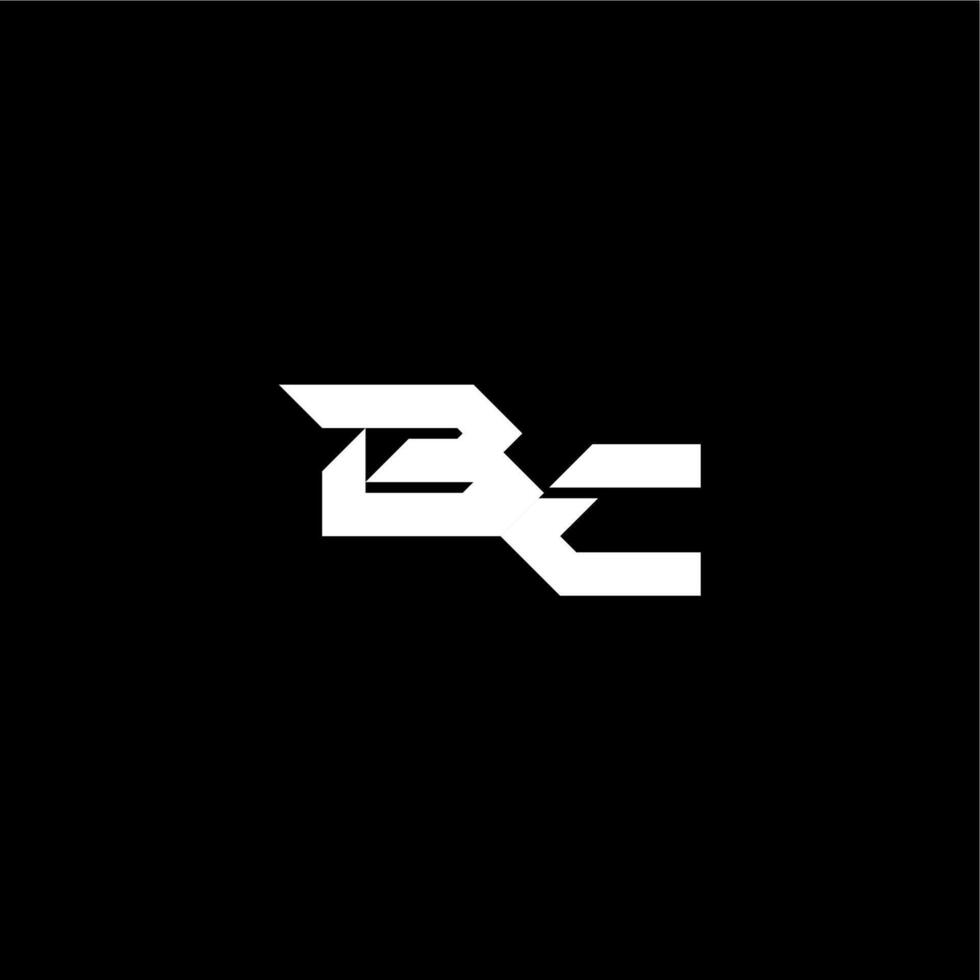 modern monogram initial bold futuristic concept BC techno style letter vector