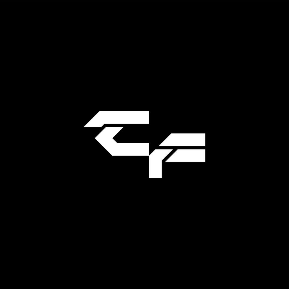 modern monogram initial bold futuristic concept CF techno style letter vector
