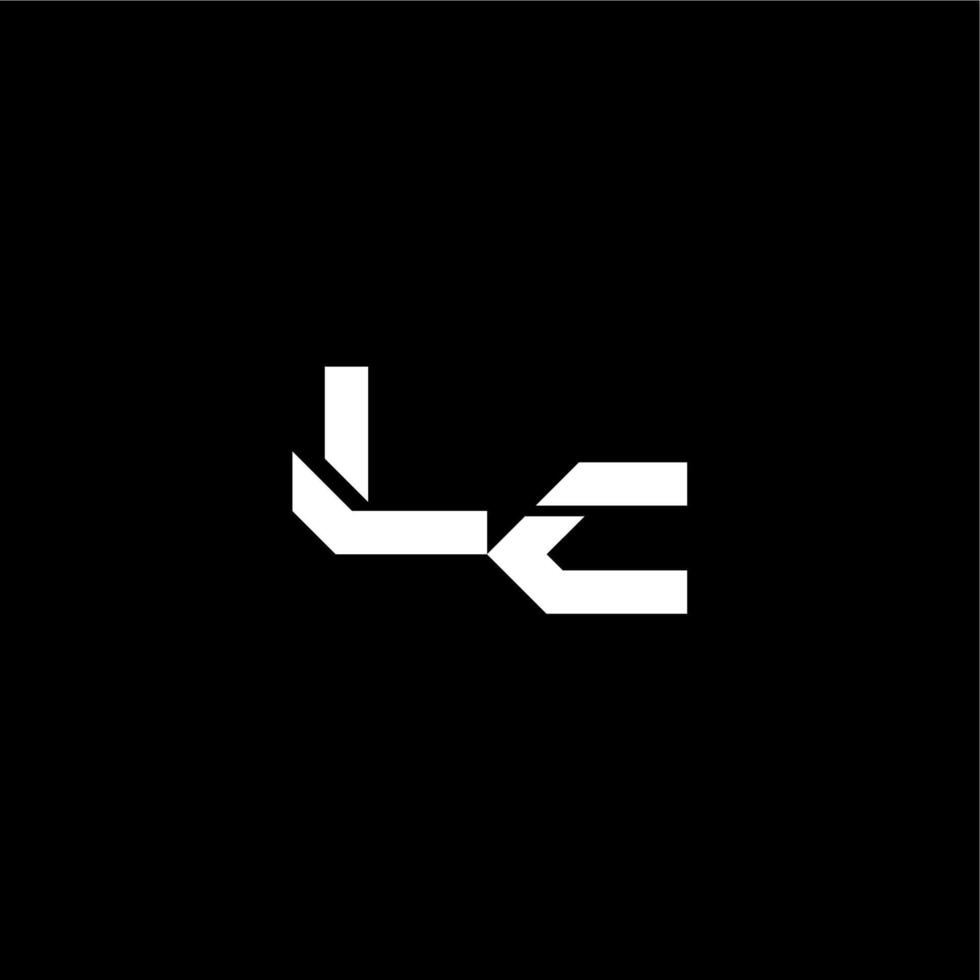 modern monogram initial bold futuristic concept LC techno style letter vector