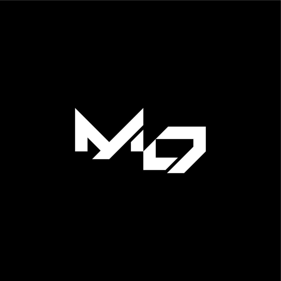modern monogram initial bold futuristic concept MD techno style letter vector