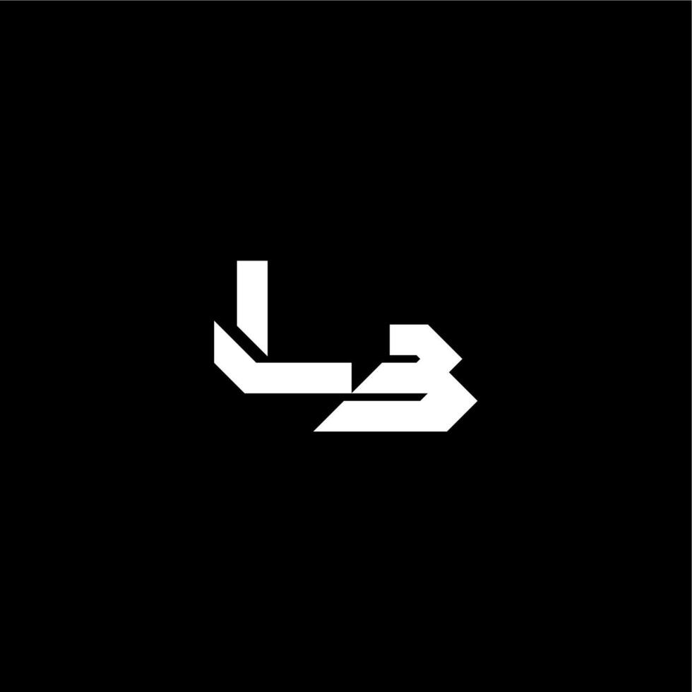 modern monogram initial bold futuristic concept LB techno style letter vector
