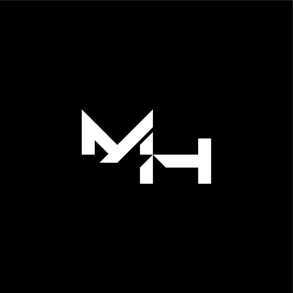 modern monogram initial bold futuristic concept MH techno style letter vector