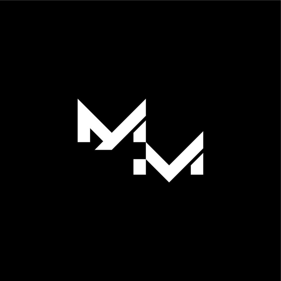 modern monogram initial bold futuristic concept MM techno style letter vector