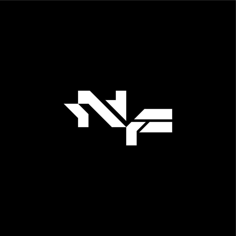 modern monogram initial bold futuristic concept NF techno style letter vector