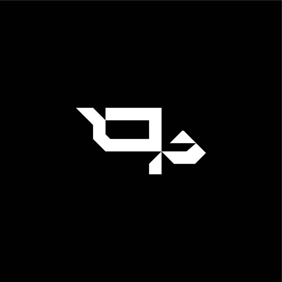 modern monogram initial bold futuristic concept OP techno style letter vector