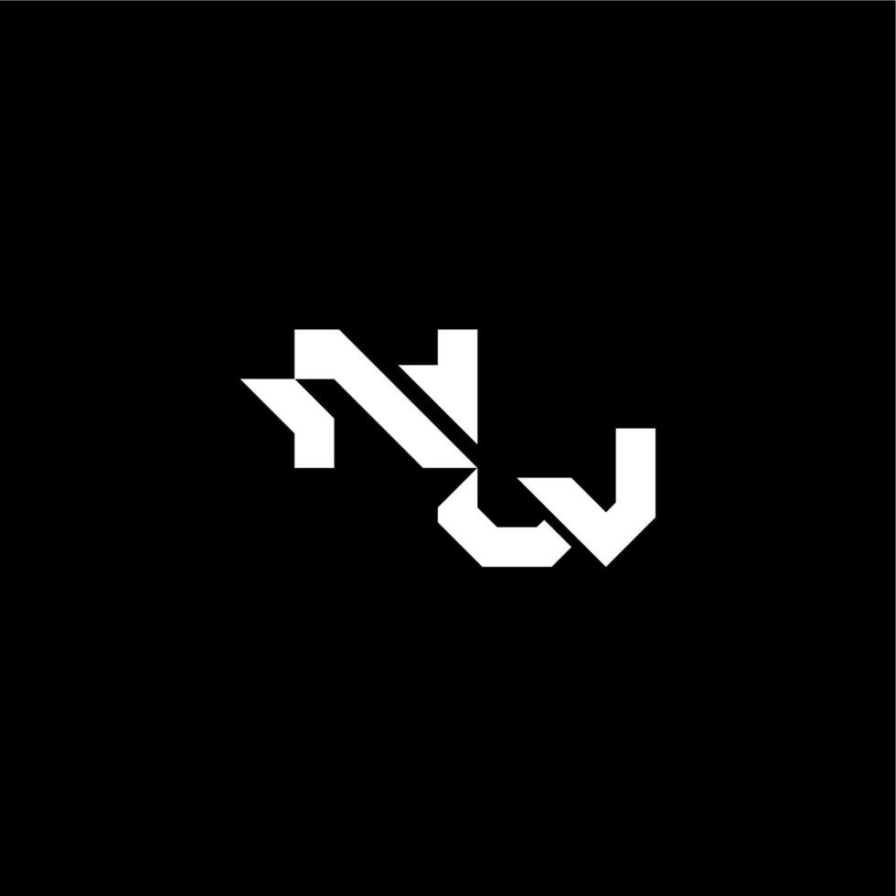 modern monogram initial bold futuristic concept NW techno style letter vector