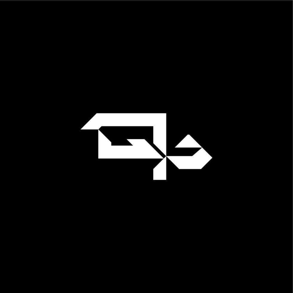 modern monogram initial bold futuristic concept QP techno style letter vector