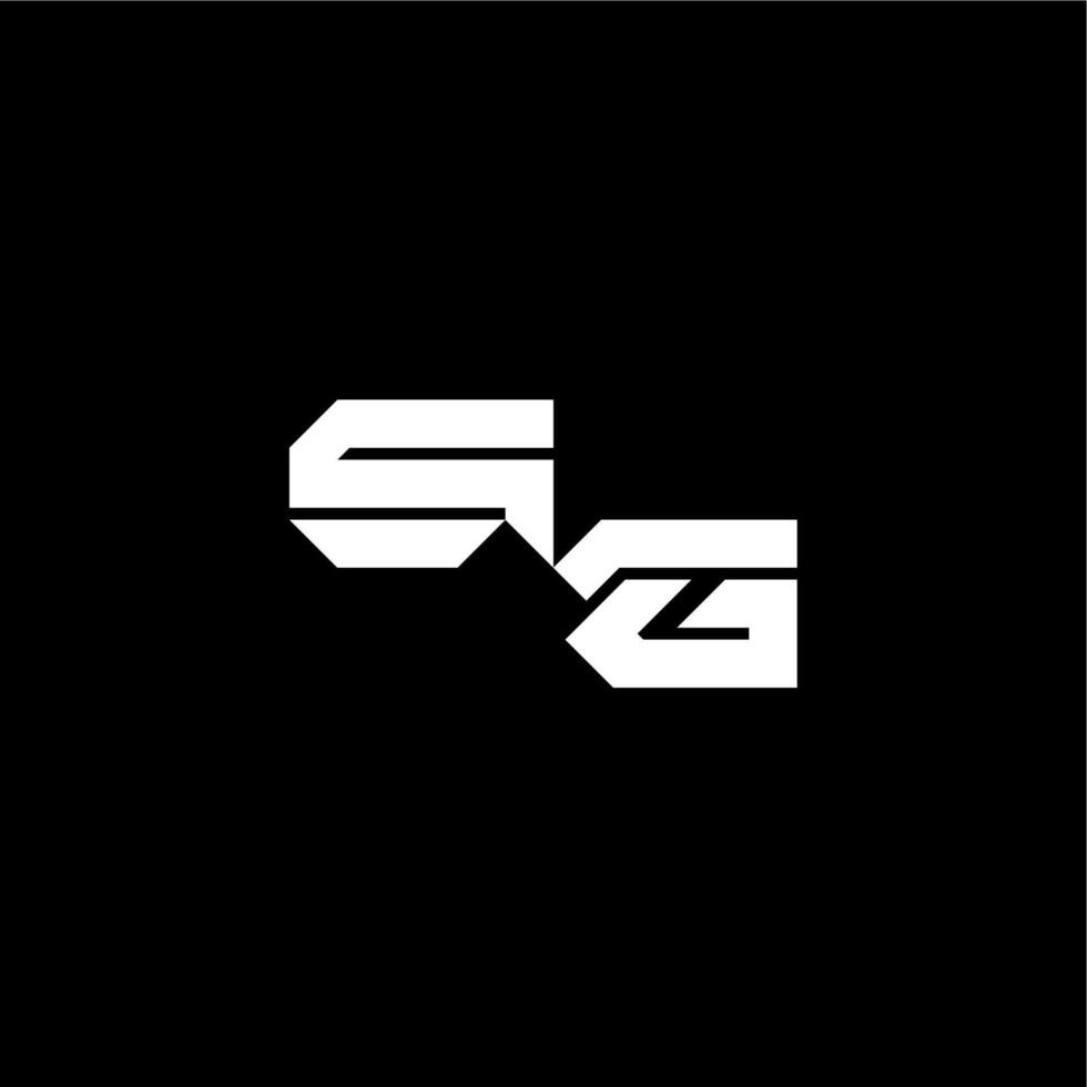 modern monogram initial bold futuristic concept SG techno style letter vector