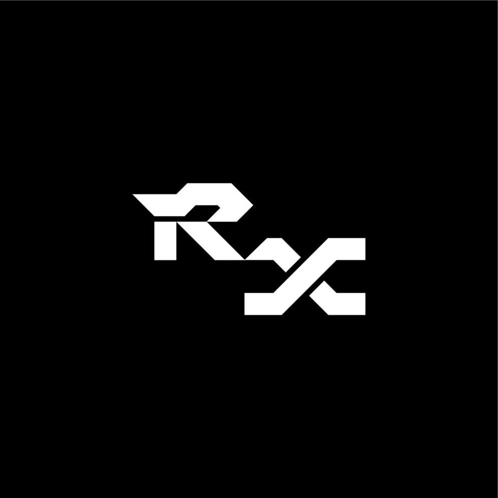 modern monogram initial bold futuristic concept RX techno style letter vector