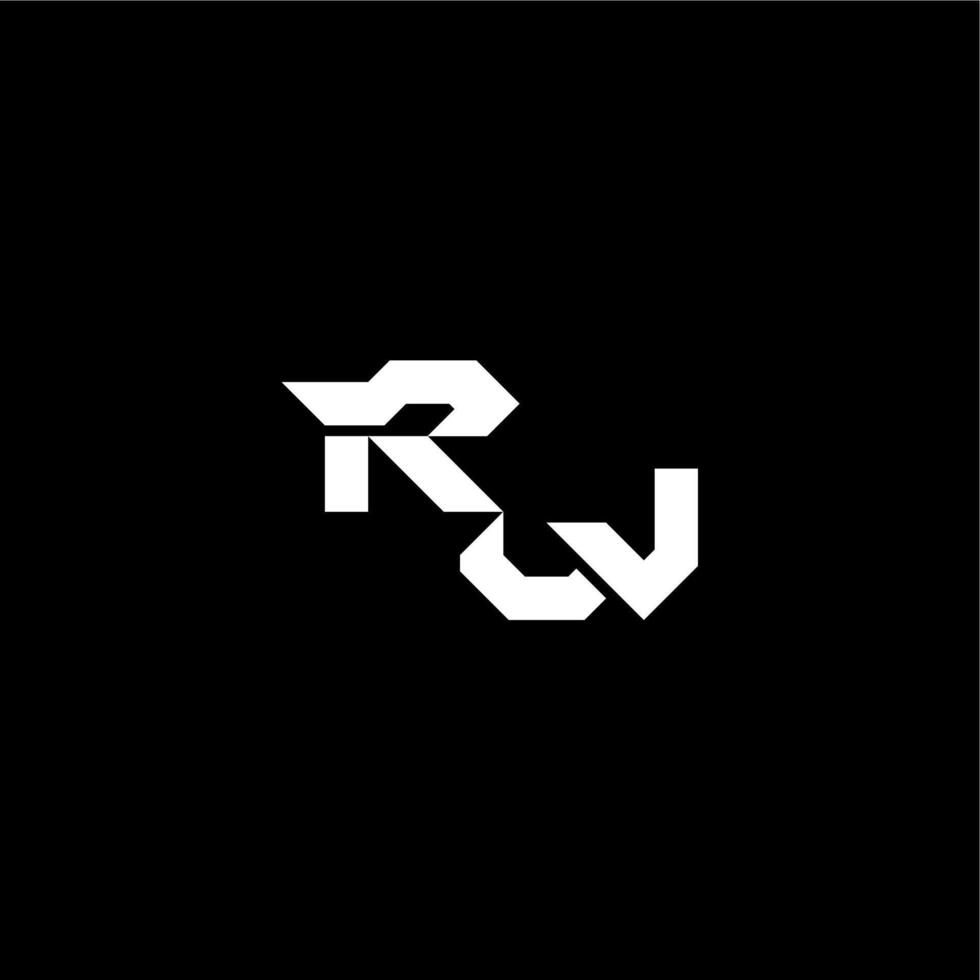modern monogram initial bold futuristic concept RW techno style letter vector