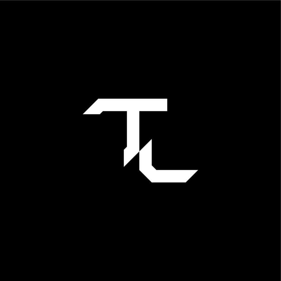 modern monogram initial bold futuristic concept TL techno style letter vector