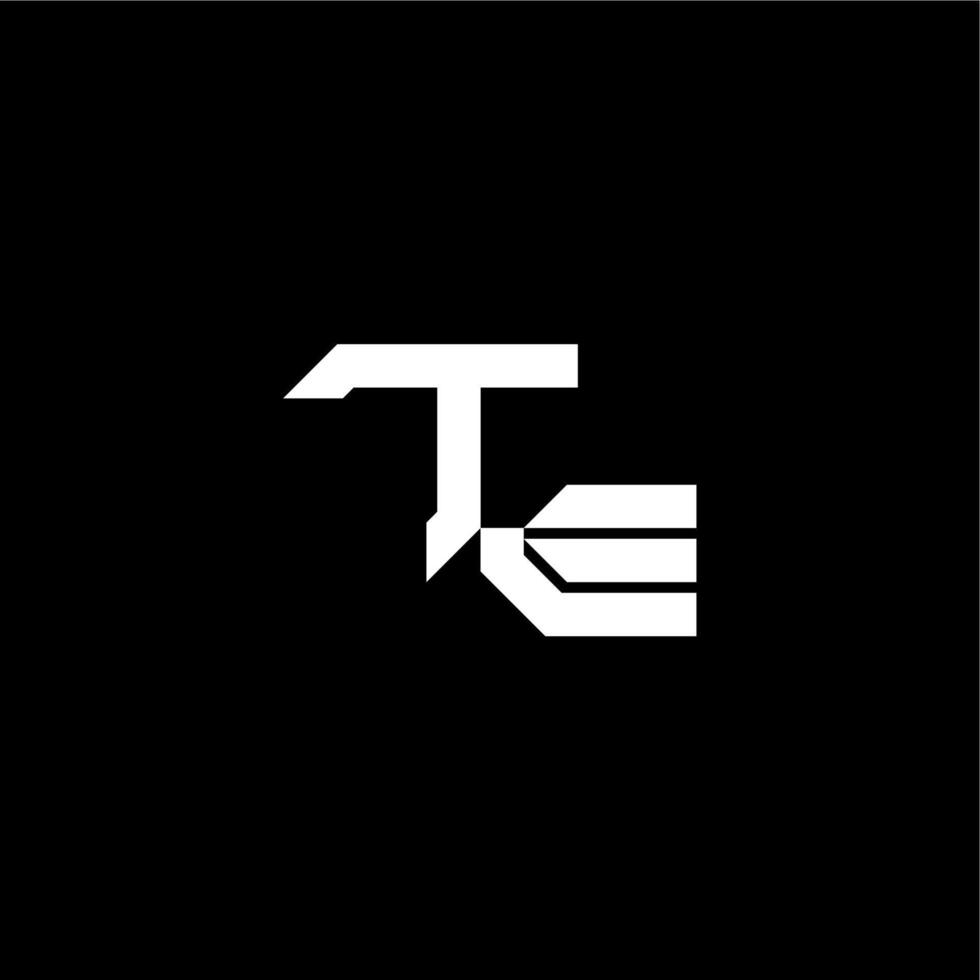 modern monogram initial bold futuristic concept TE techno style letter vector
