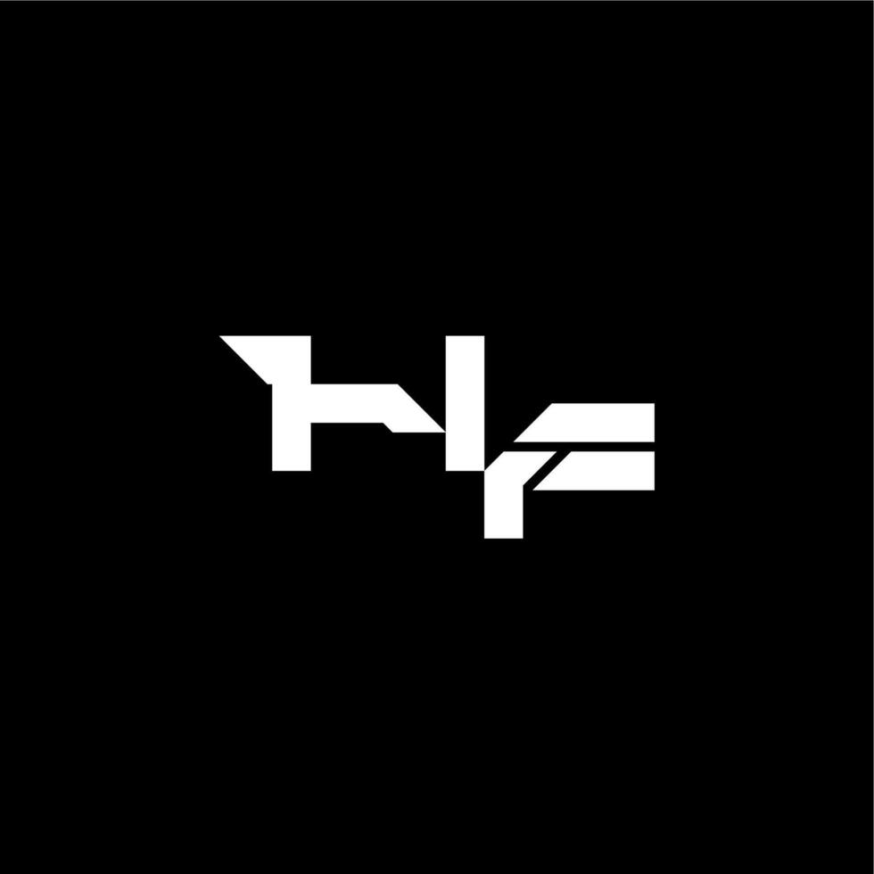 techno style modern monogram initial letter bold futuristic concept HF vector