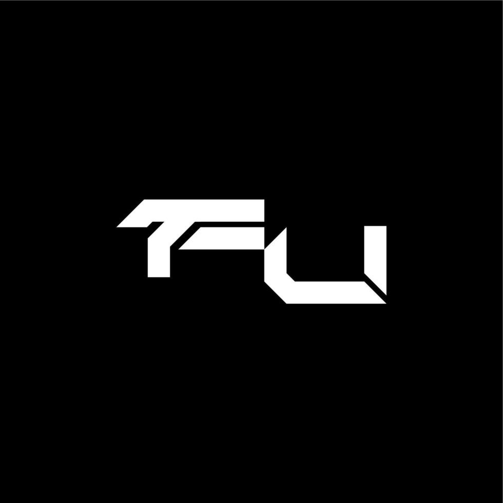 techno style FU bold futuristic concept modern monogram initial letter vector