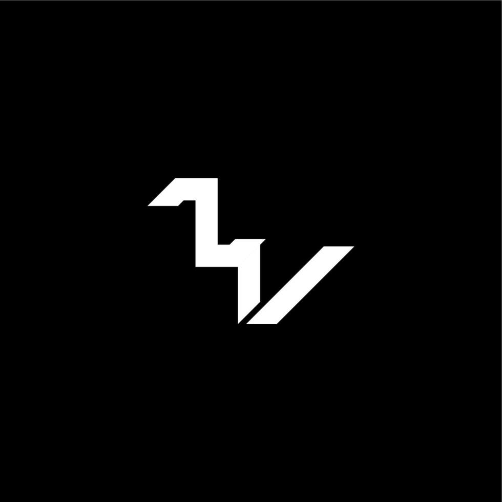 techno style modern monogram initial letter bold futuristic concept IV vector