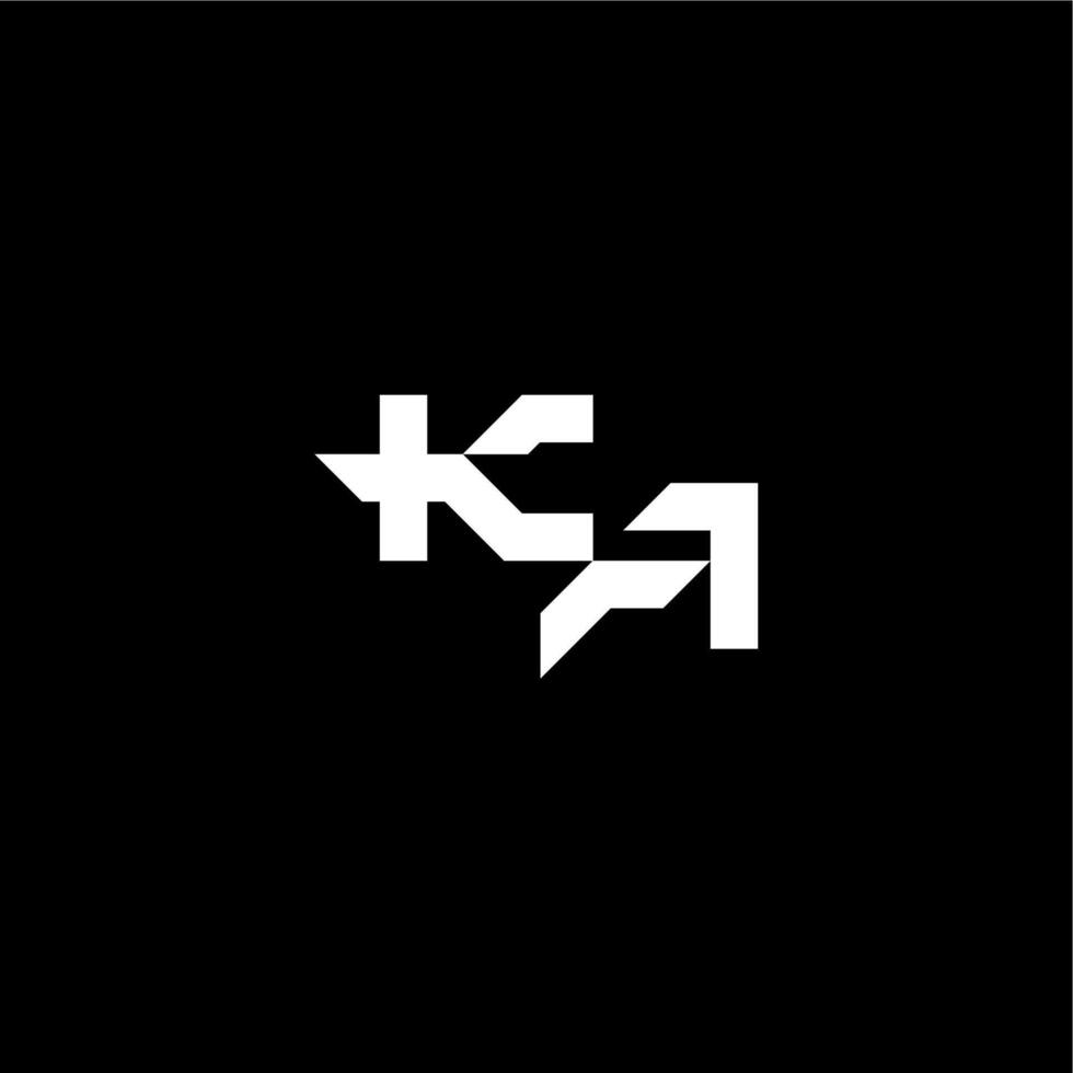 techno style modern monogram initial letter bold futuristic concept KA vector