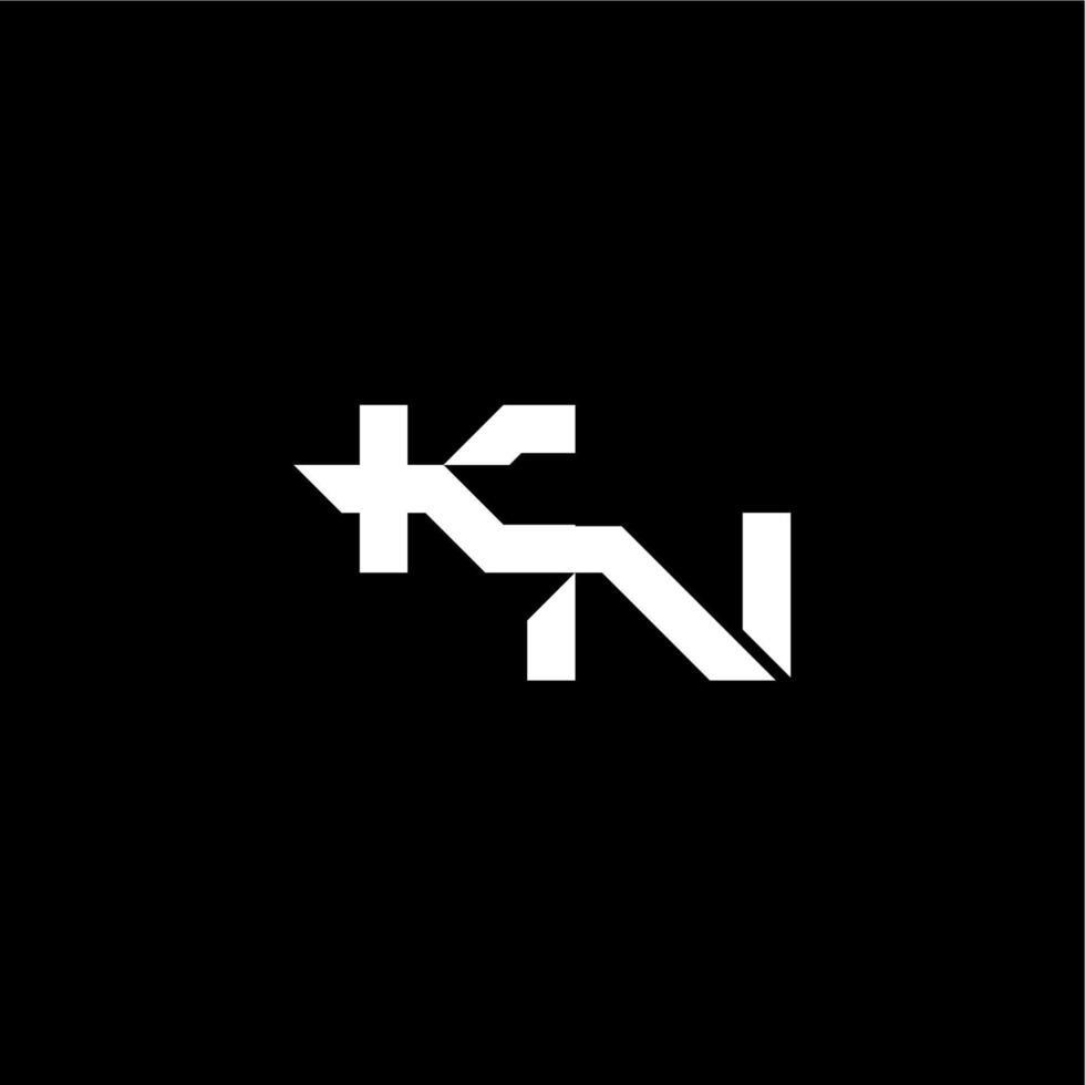 techno style modern monogram initial letter bold futuristic concept KN vector