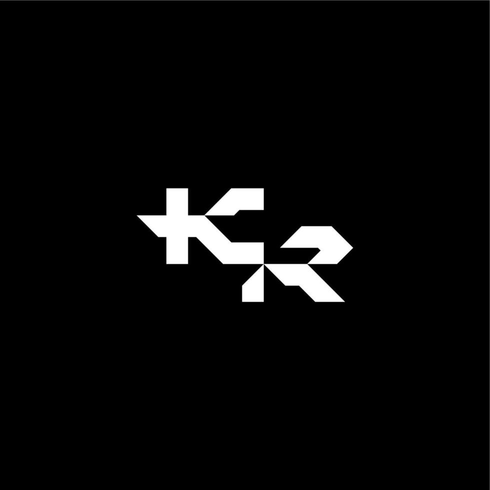 techno style modern monogram initial letter bold futuristic concept KR vector
