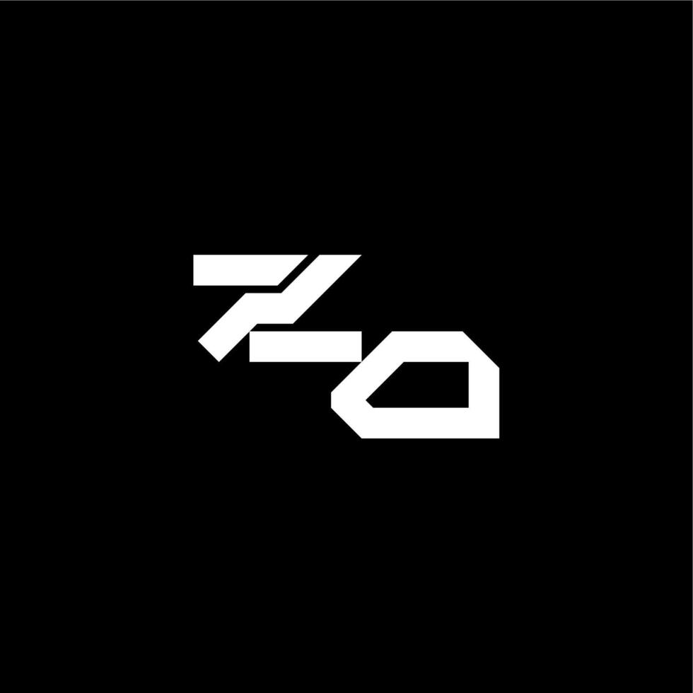 ZO letter bold futuristic concept techno style modern monogram initial vector